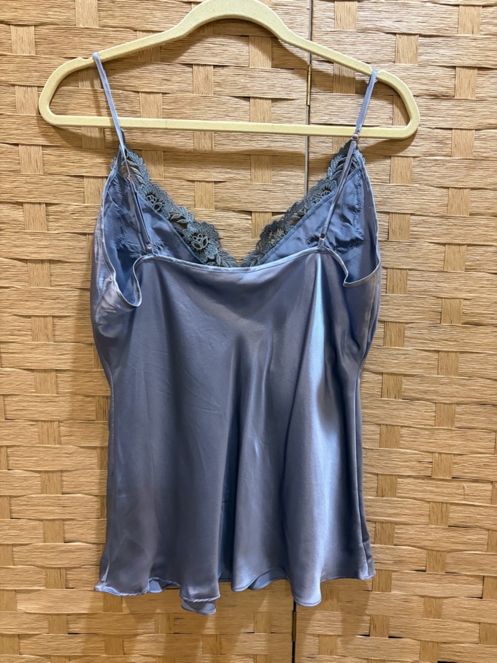 Pure Silk Spaghetti Strap Deep V Neck Above The Knee Camisole XL EUC - Picture 4 of 5